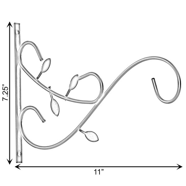 Decorative Metal Wall Mounted Hook for Hanging Plants, Bracket Hanger Flower Pot Holder, 2 Pack