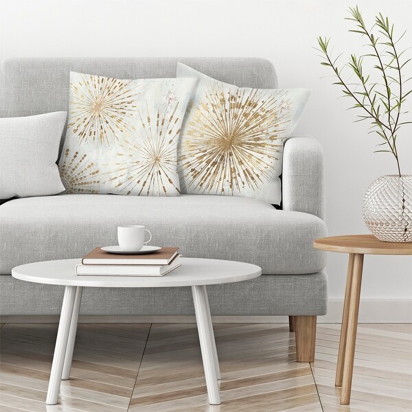 Golden Stars I and Golden Star - Set of 2 Decorative Pillows