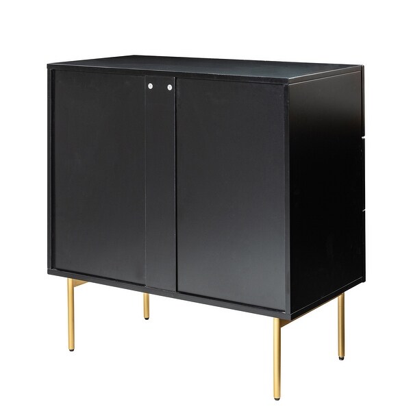 Gilb Modern 3-Drawer Dresser Nightstand with Metal Legs By HULALA HOME