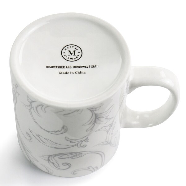 16oz Fine Ceramic Decorated Floral 6 Piece Mug Set