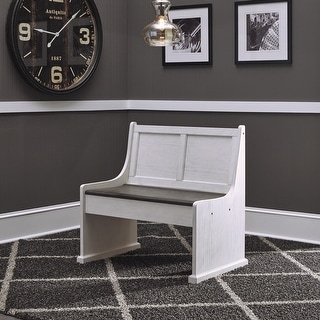 Allyson Park Wirebrushed White Charcoal 37 Inch Nook Bench