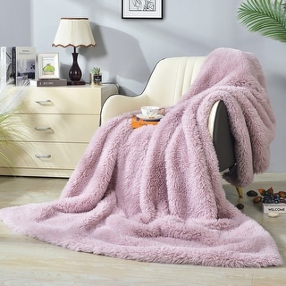 Shaggy Long FauxFur Throw Blanket