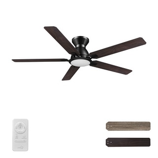 Livingston 52-inch Indoor Ceiling Fan with Remote,Dimmable LED Light Kit & Reversible DC motors. - N/A