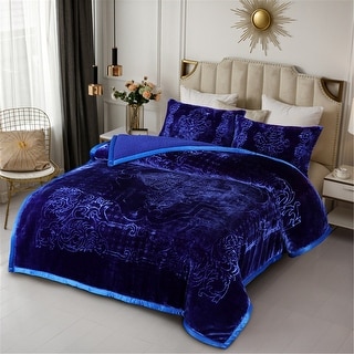 Solid Micromink Sherpa Comforter Bed Set