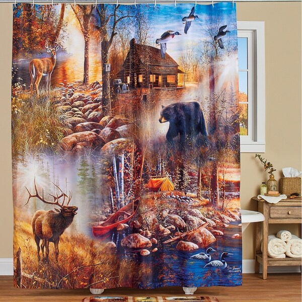 Woodland Nature Collage Shower Curtain