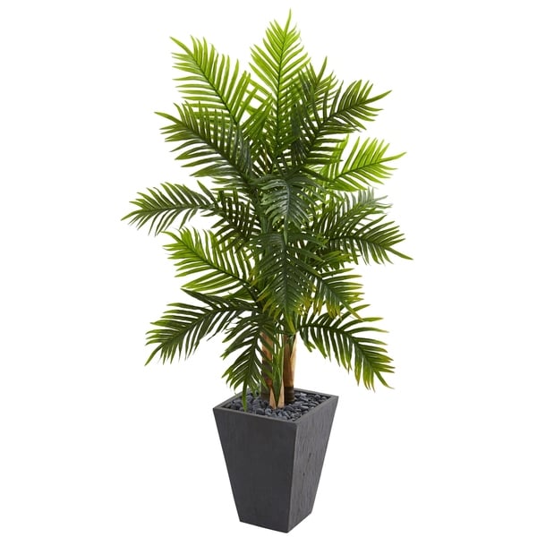 5.5' Areca Palm Artificial Tree in Slate Finished Planter (Real Touch) - h: 5.5 ft. w: 32 in. d: 21 in