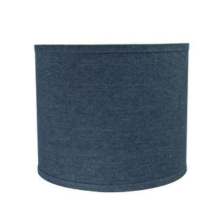 Aspen Creative Hardback Drum (Cylinder) Shaped Spider Construction Lamp Shade in Washing Blue (12" x 12" x 10")