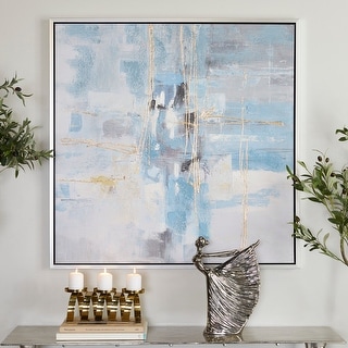 Blue Wood Contemporary Framed Wall Art