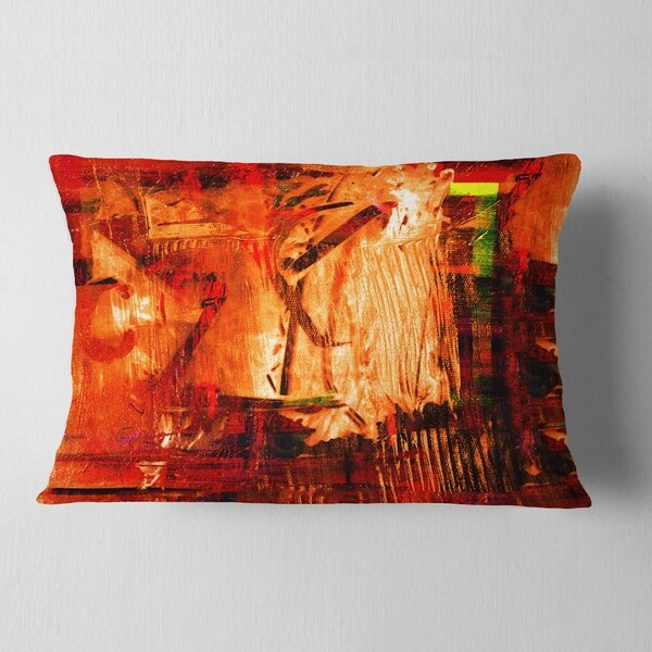 Designart 'Abstract Fire Red' Abstract Throw Pillow