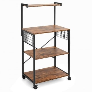 4-Tier Kitchen Baker's Rack on Wheels - 24" x 16.5" x 48" (L x W x H)