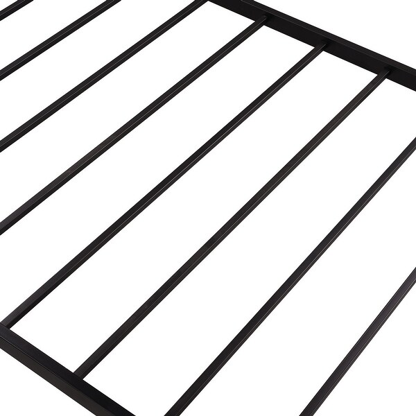 Metal Bunk Bed, Low Bunk Bed with Ladder