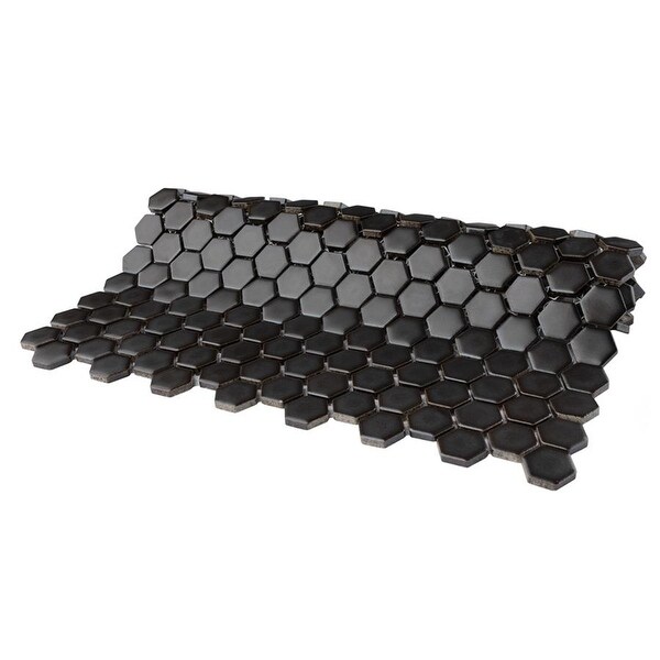 Merola Tile Colmena Hex Matte Gunmental 11-1/2" x 11-5/8" Porcelain Floor and Wall Mosaic Tile