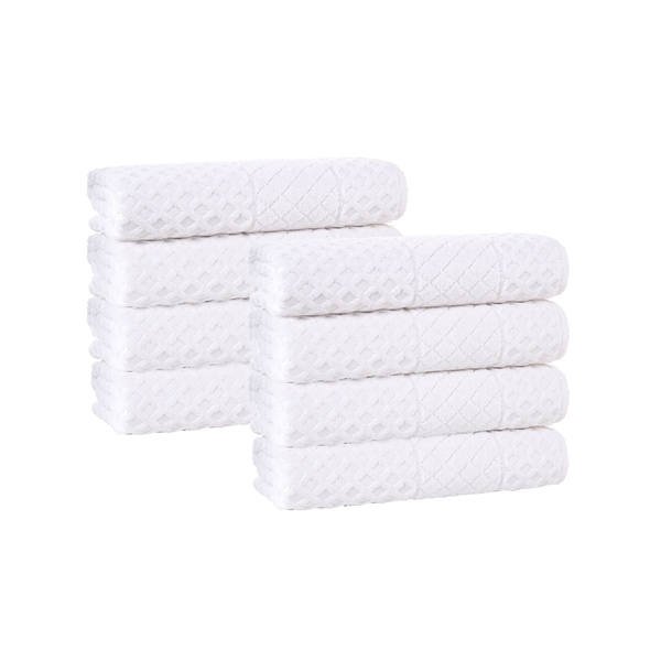 Glossy Turkish Cotton 8 Piece Hand Towel Set - 16'x28' Hand towels