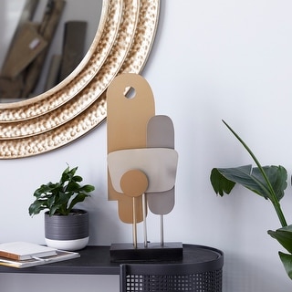 Gold Iron Contemporary Sculpture Abstract 20 x 8 x 4 - 8 x 4 x 20