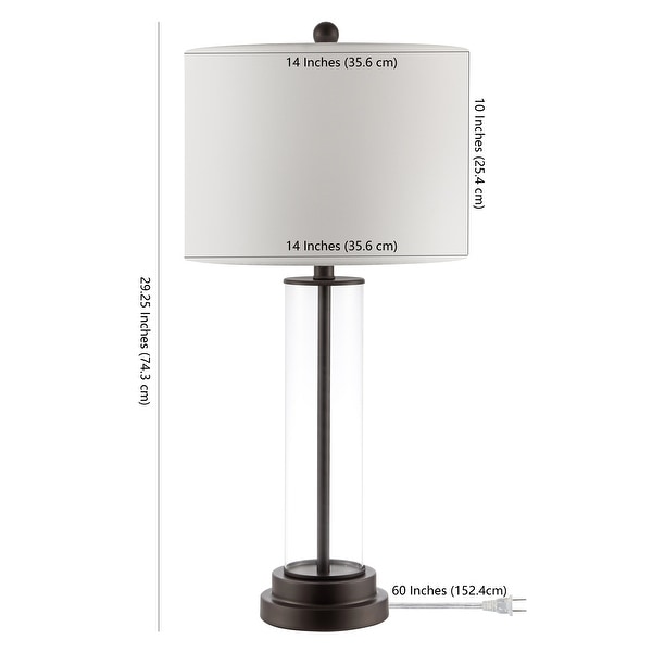 SAFAVIEH Lighting 26-inch Cassian Glass Table Lamp - 14" x 14" x 26"
