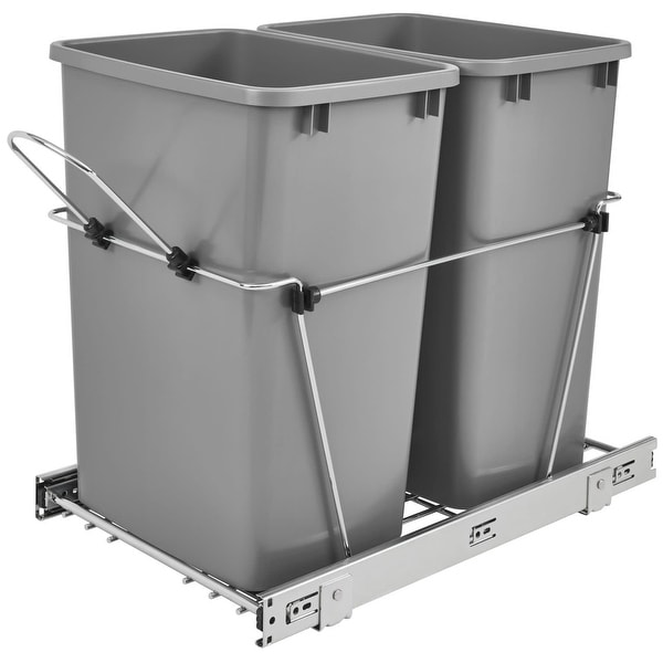 Rev-A-Shelf RV Series Bottom Mount Double Bin Trash Can with