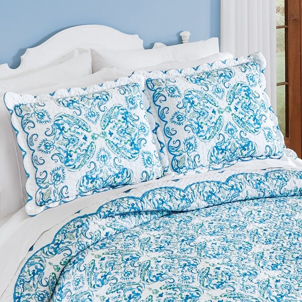 Reversible Hannah Paisley Scalloped Edge Pillow Sham