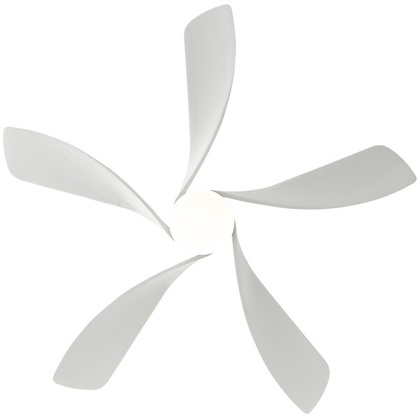 52 Inch Flush Mount 5 Wood Blades Smart Ceiling Fan with Light,Remote& APP Control-Farmhouse,Modern,Contemporary - 52 inch