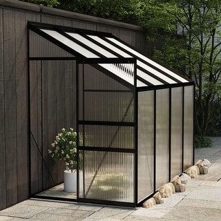 vidaXL Greenhouse Anthracite Aluminum 185 ft  - 50.3" x 97.6" x 51.5"/78.3"