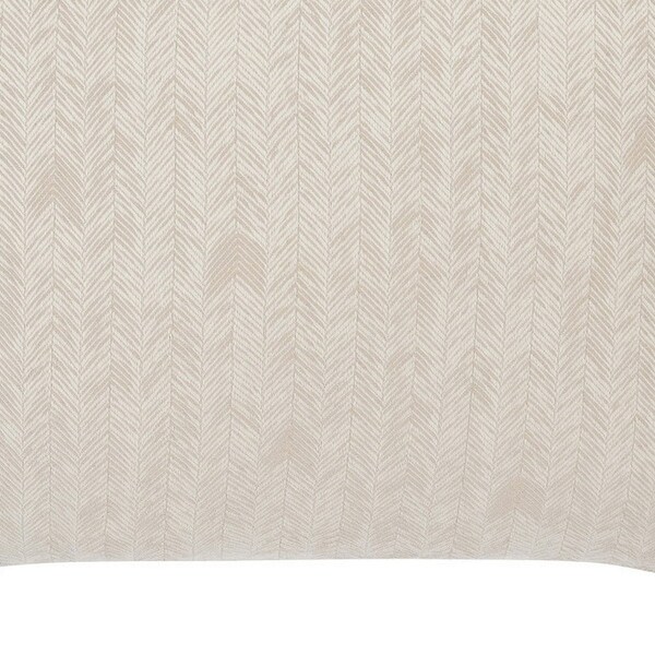 Zima 26 Inch Cotton Euro Pillow Sham, Distressed Herringbone Design, Beige