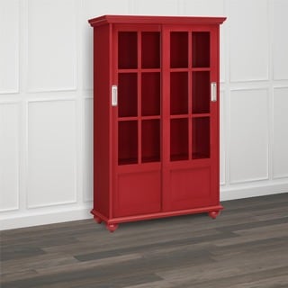 Avenue Greene Abbeywood Red Window Pane Doors Bookcase