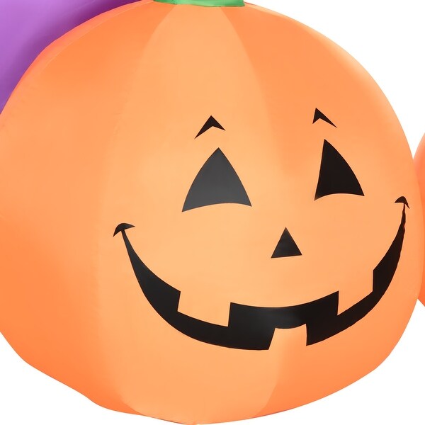 HOMCOM 9ft Inflatable Halloween Castle Archway with Ghosts, Pumpkins, Spider and Tombstone, Blow-Up LED Display