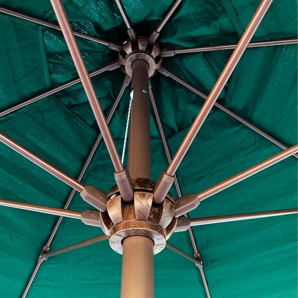 Tropishade 9' Market Umbrella with Sunbrella 7911 Forest Green Shadow
