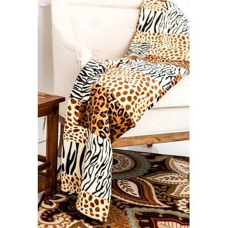 Super Soft Micro Plush Flannel Bed Safari Skin Print Blanket