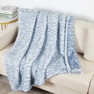 SoftLux Velvety Soft Melange Sherpa Light Weight Throw Blanket