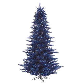 Vickerman Navy Blue Plastic 3-foot Fir Artificial Christmas Tree with 100 Blue Lights - 3 Foot