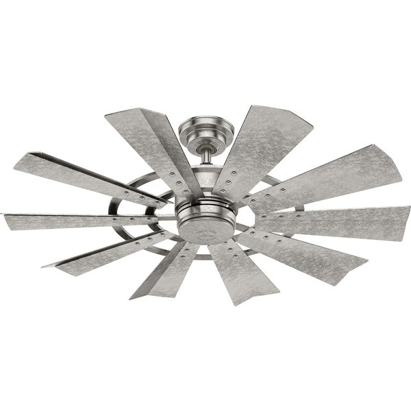 Hunter 44" Crescent Falls Galvanized Outdoor Fan and Wall Control