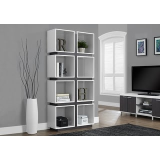 White Grey 71nch Bookcase - 33.5 In. L X 12.0 In. W X 71.25 In. H