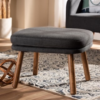 Mid-Century Fabric Upholstered Ottoman by Baxton Studio