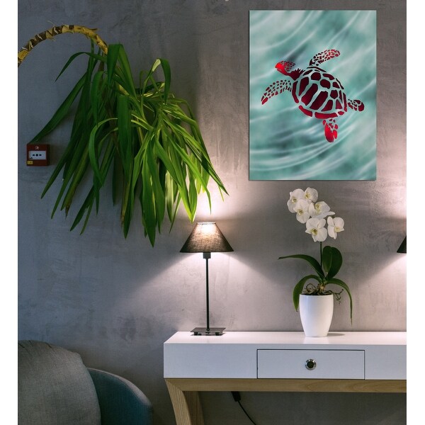 CoTa Global Sea Turtle Light Up LED Wall Art - Changing Color LED - 15.75Lx11.9Wx1H inches