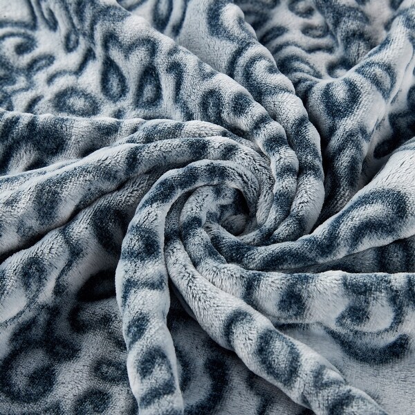 SoftLux Frosted Texture Medallion Velvet Plush Fleece Throw Blanket, 50" x 60"