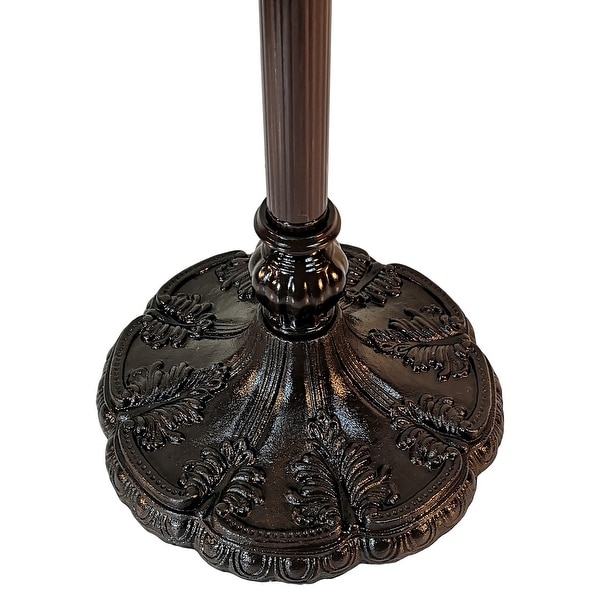 Tiffany Style Floor Lamp Jagged Edge Standing 62" Tall Stained Glass White Baroque Bedroom Reading AM205FL18B Amora Lighting