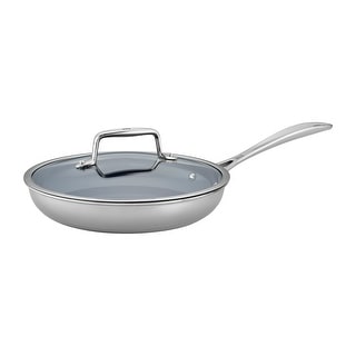 ZWILLING Clad CFX 9.5-inch Stainless Steel Ceramic Nonstick Fry Pan with Lid - 2-pc