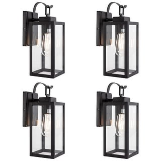 4PK-1 Light Outdoor Matte Black Wall Sconce Lantern - 5"x6.7"x13.78"