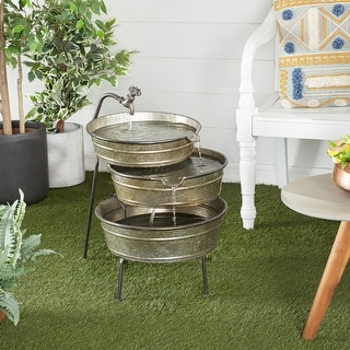 Grey Metal Vintage Farmhouse 3 Tier Fountain - 30 x 21 x 26