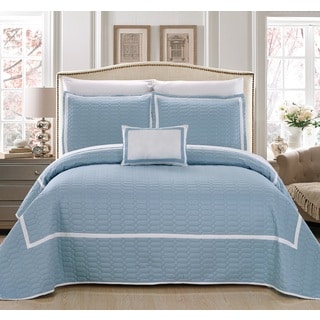 Chic Home Nero QIB Light Blue Quilt 8-Piece Set