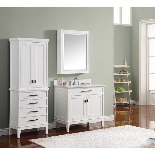 Avanity Madison 28 inch Mirror Cabinet in White finish - 28"W x 36"H