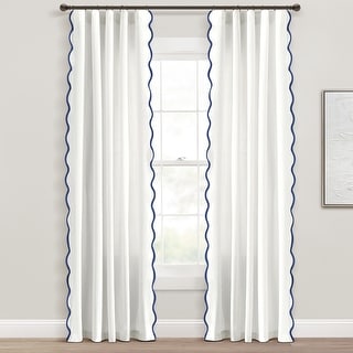 Lush Decor Coastal Chic Scallop Edge Window Curtain Panels