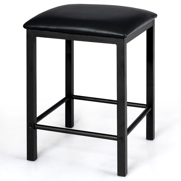 Costway 3 PCS Counter Height Dining Set Faux Marble Table 2 Chairs