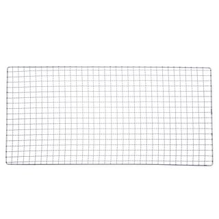 2pcs Square BBQ Grill Net 19.7"x11.6" Electroplated Stainless Steel Barbecue Net