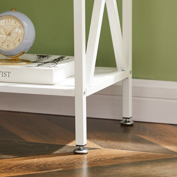 Set of 2 Modern White Nightstands with 1-Drawer-VECELO