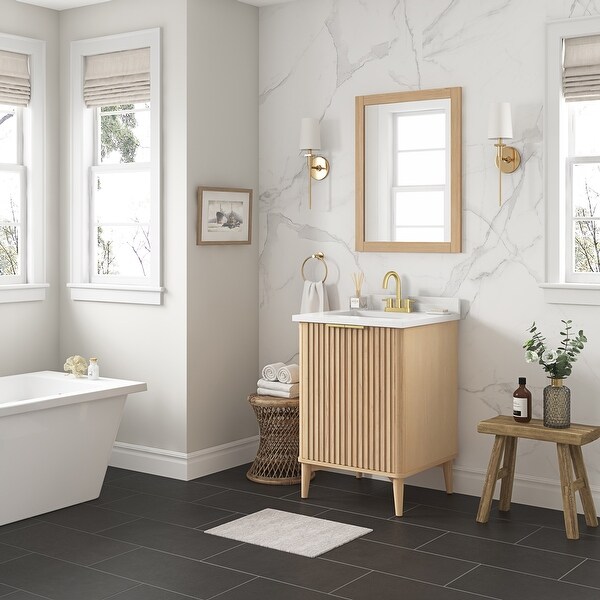 Ove Decors Gabi 24 in. Single Sink Bathroom Vanity in Rustic Ash