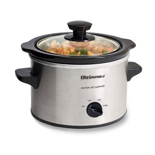 Elite Gourmet 1.5Qt. Mini Slow Cooker in Stainless Steel