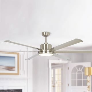 65-inch Nickel Aluminum 6-blade LED Ceiling Fan with Remote