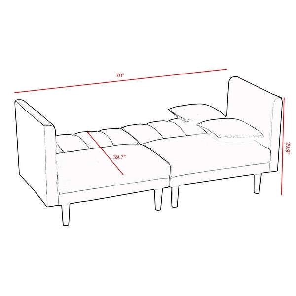 Convertible Velvet Futon Modern Sleeper Sofa,3 Adjustable Angles for Backrest,Living Room Upholstered Loveseat for Home,Office