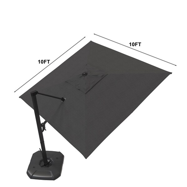 PURPLE LEAF 10 ft Square Offset Sunny Umbrella with 360-degree Rotating Handle